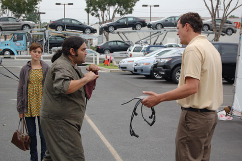 Nora Zehetner as Rose Conlin,  Joe Nunez as Juan and Matthew Lillard as Herman Spooner in ``Spooner.''