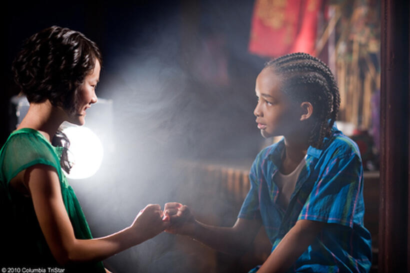 Han Wen Wen as Meiying and Jaden Smith as Dre in "The Karate Kid."