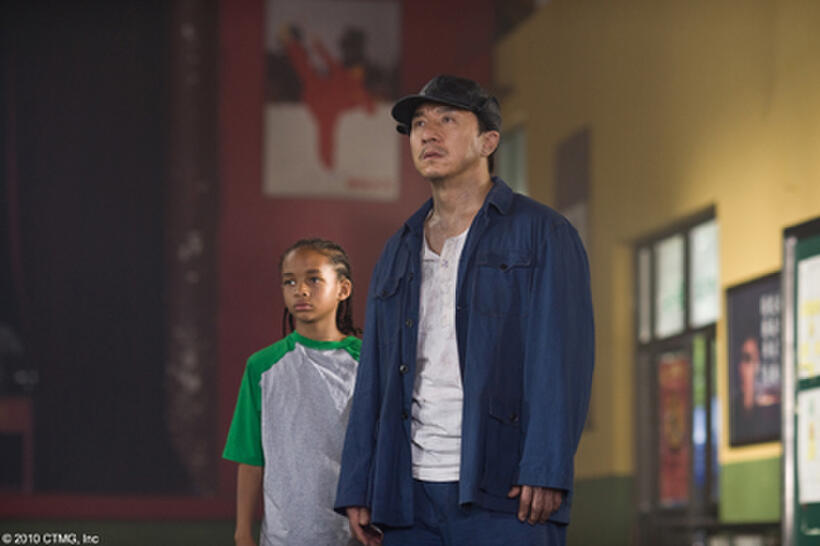 Jaden Smith as Dre and Jackie Chan as Mr. Han in "The Karate Kid."