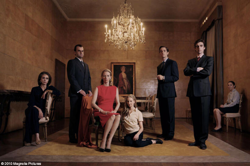 Marisa Berenson as Allegra, Pippo Delbono as Tancredi, Tilda Swinton as Emma, Alba Rohrwacher as Elisabetta, Mattia Zaccaro as Gianluca, Flavio Parenti as Edoardo Jr., and Maria Paiato as Ida in "I Am Love."