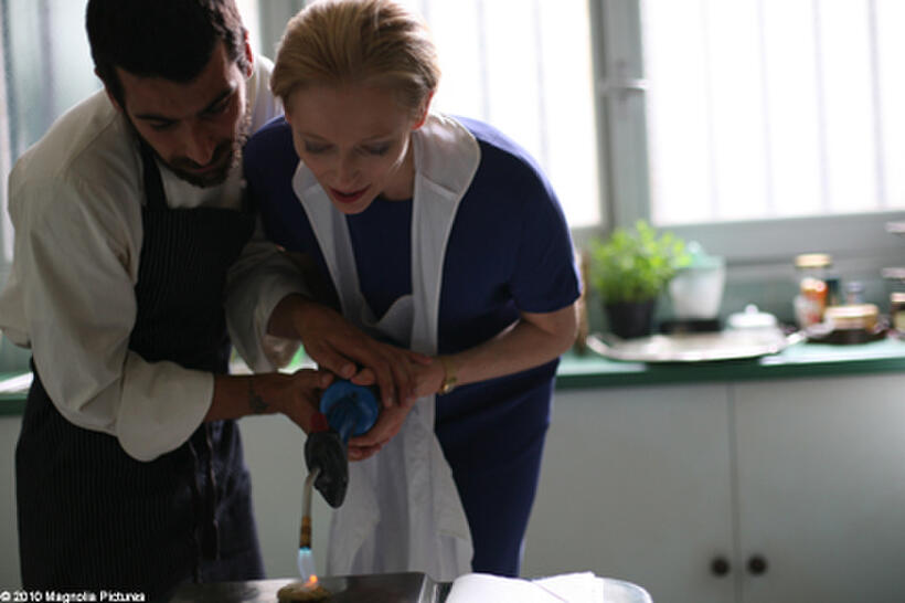 Edoardo Gabbriellini as Antonio and Tilda Swinton as Emma in "I Am Love."