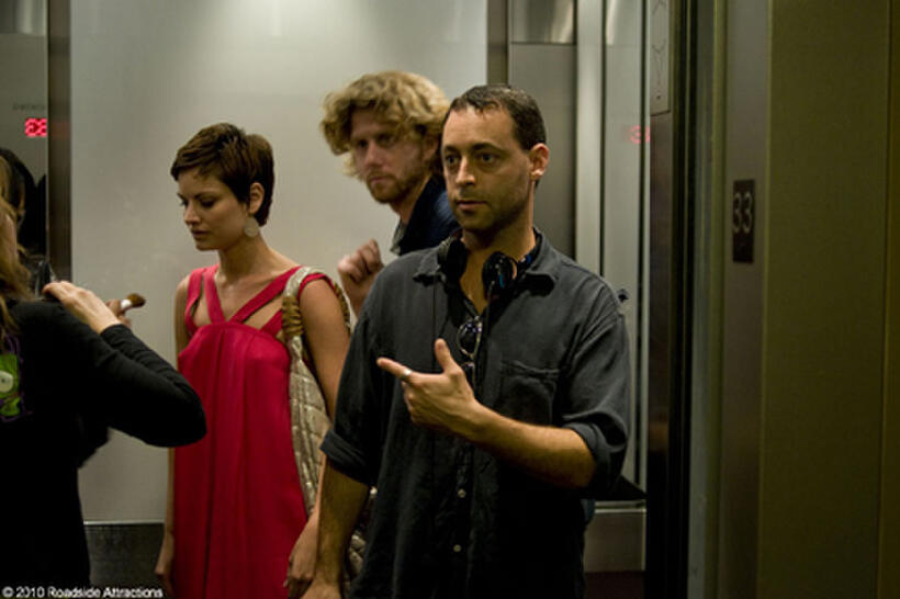 Writer-director Julio DePietro on the set of "The Good Guy."
