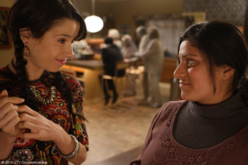 Sally Hawkins as Linda and Goldy Notay as Roopi in "It's a Wonderful Afterlife."