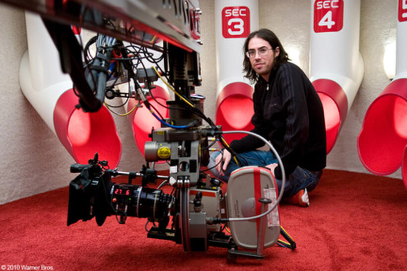 Director Brad Peyton on the set of "Cats & Dogs: The Revenge of Kitty Galore."