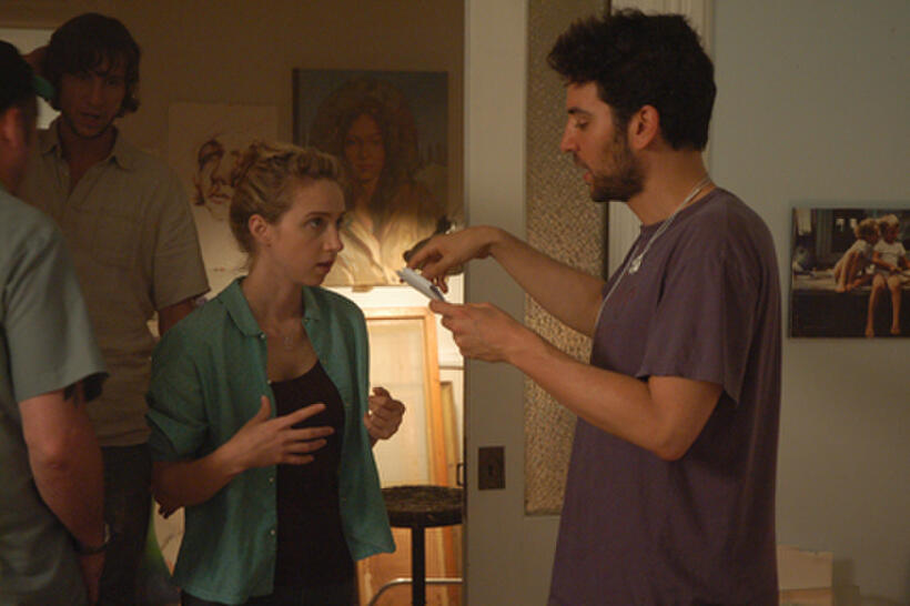 Zoe Kazan and Josh Radnor on the set of ``Happythankyoumoreplease.''