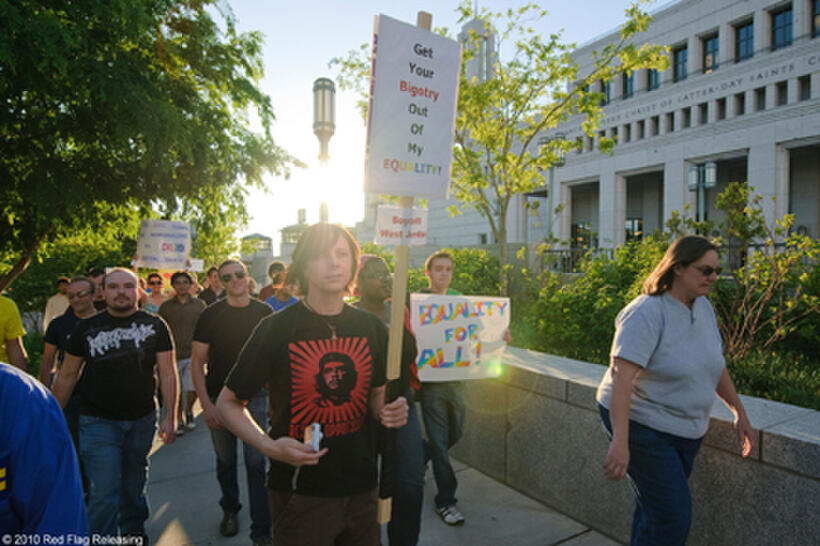 Protesters in "8: The Mormon Proposition."
