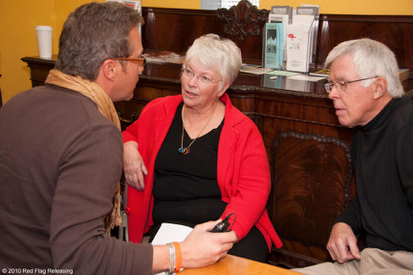 Director Reed Cowan with activists Millie and Gary Watts in "8: The Mormon Proposition."