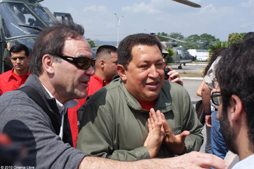 Director Oliver Stone and Venezuelan President Hugo Chavez in "South of the Border."