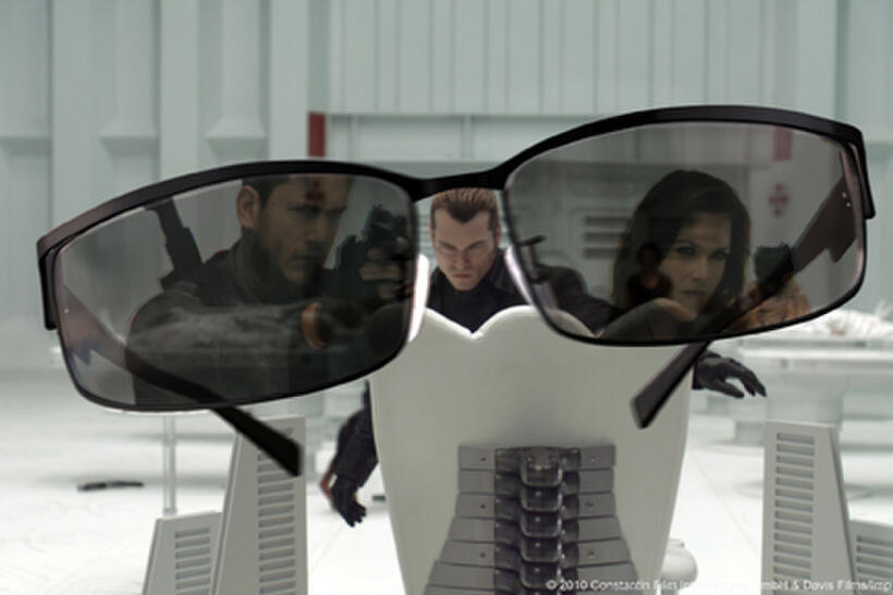 Wentworth Miller, Shawn Roberts and Kacey Barnfield in "Resident Evil: Afterlife."