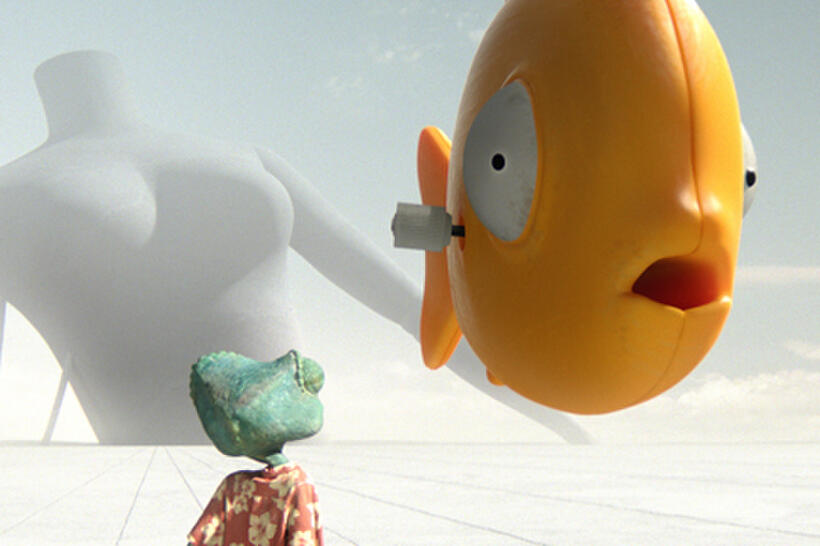 Rango and Mr. Timms in ``Rango.''