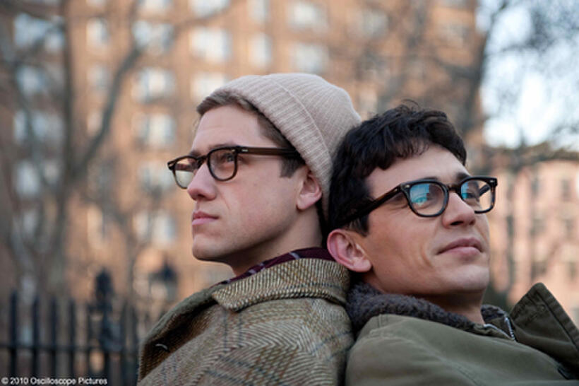 Aaron Tveit as Peter Orlovsky and James Franco as Allen Ginsberg in "Howl."