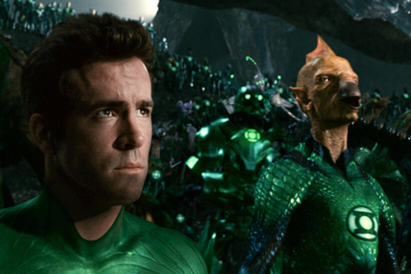 Ryan Reynolds as Green Lantern and Tomar-Re in ``Green Lantern.''