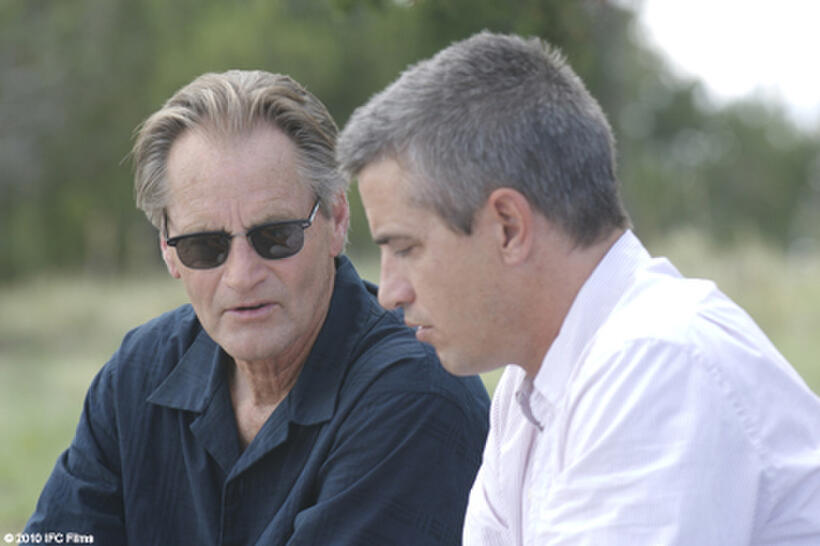 Sam Shepard as James Harrison and Dermot Mulroney as Paul Stanton in "Inhale."
