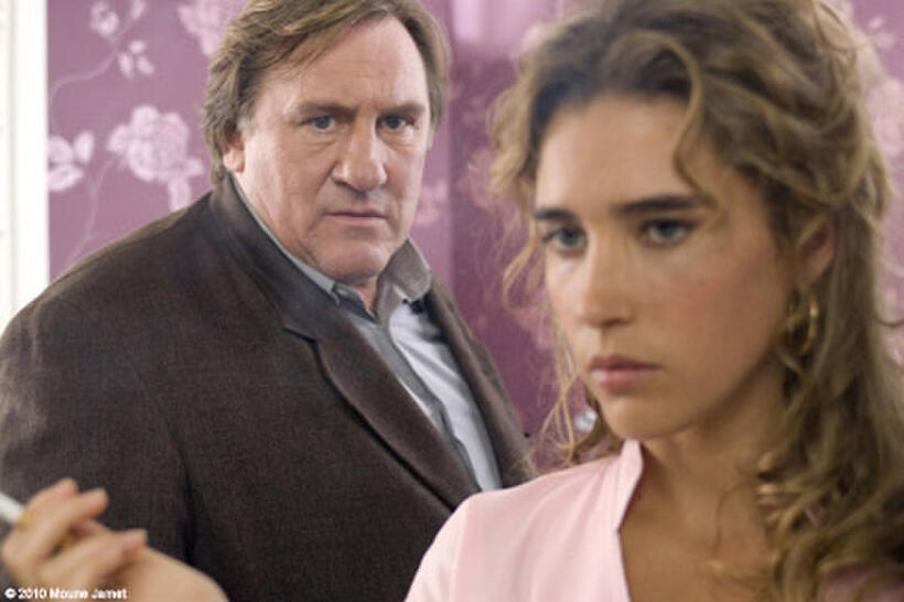 Gerard Depardieu as Paul Bellamy and Vahina Giocante as Nadia Sancho in "Inspector Bellamy."
