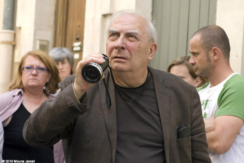 Director Claude Chabrol on the set of "Inspector Bellamy."