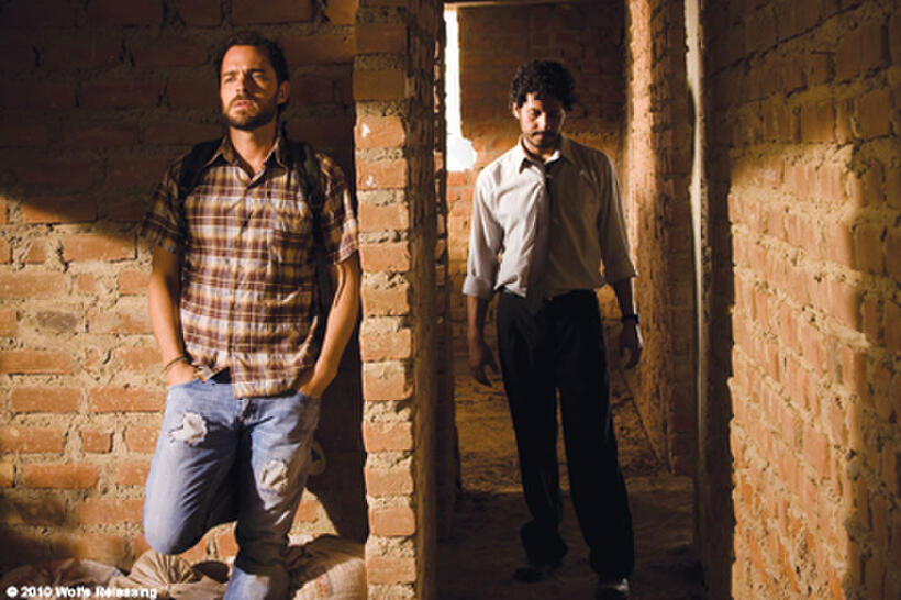 Manolo Cardona as Santiago and Cristian Mercado as Miguel in ``Undertow."