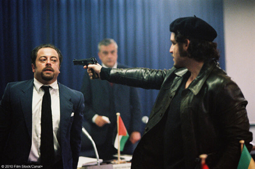 Badih Abou as Cheikh Ahmed Chakra Zaki Yamani and Edgar Ramirez as Carlos the Jackal in "Carlos."