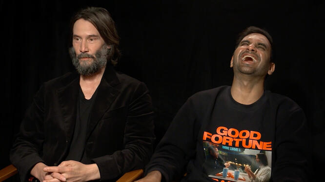 Keanu Reeves and Aziz Ansari Share Which Co-Star Would Be Their Guardian Angel