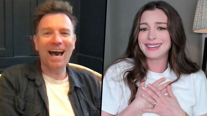 "He Just Bonked the Dinosaur!" Ewan McGregor & Anne Hathaway on Filming 'The End of Oak Street'