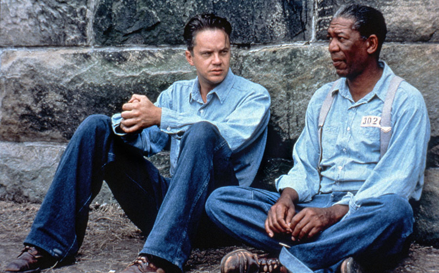 Tim Robbins and Morgan Freeman in The Shawshank Redemption