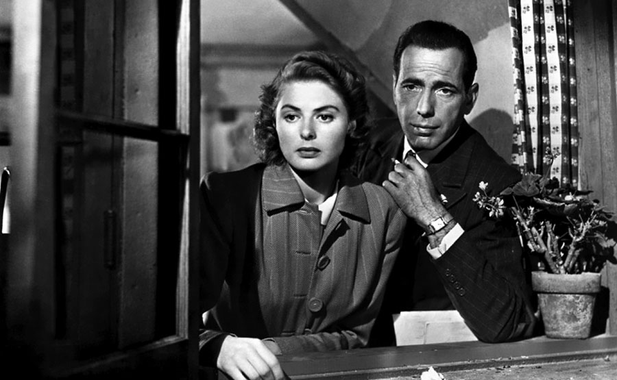 Ingrid Bergman and Humphrey Bogart in Casablanca