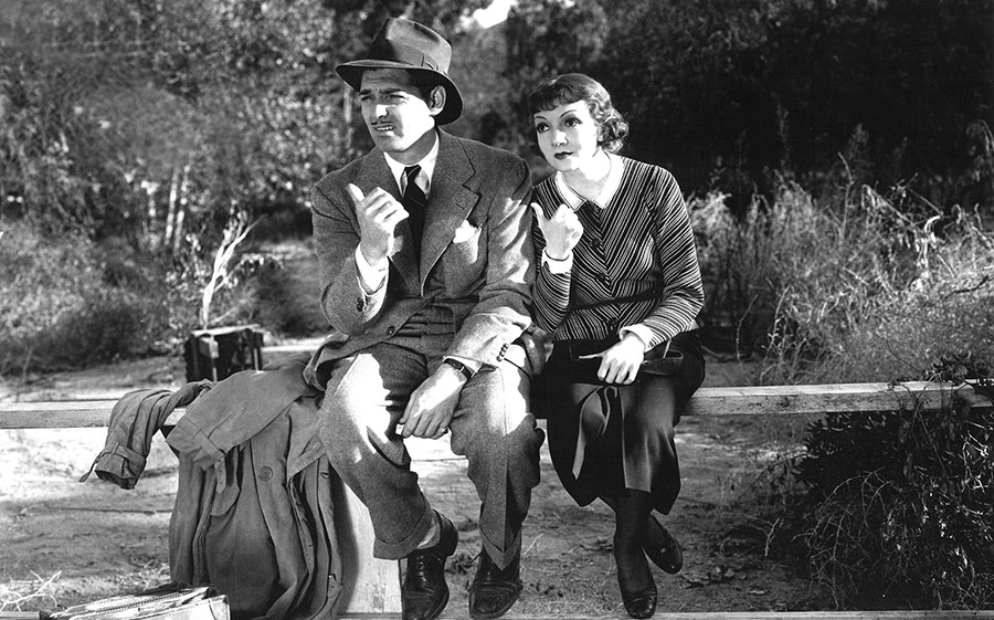Clark Gable and Claudette Colbert in It Happened One Night