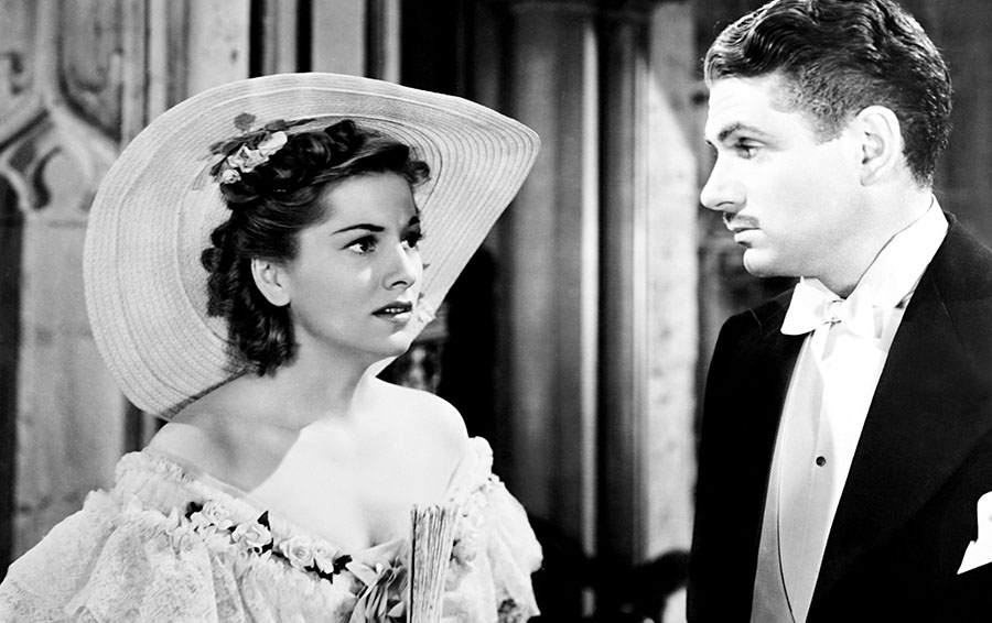 Joan Fontaine and Laurence Olivier in Rebecca