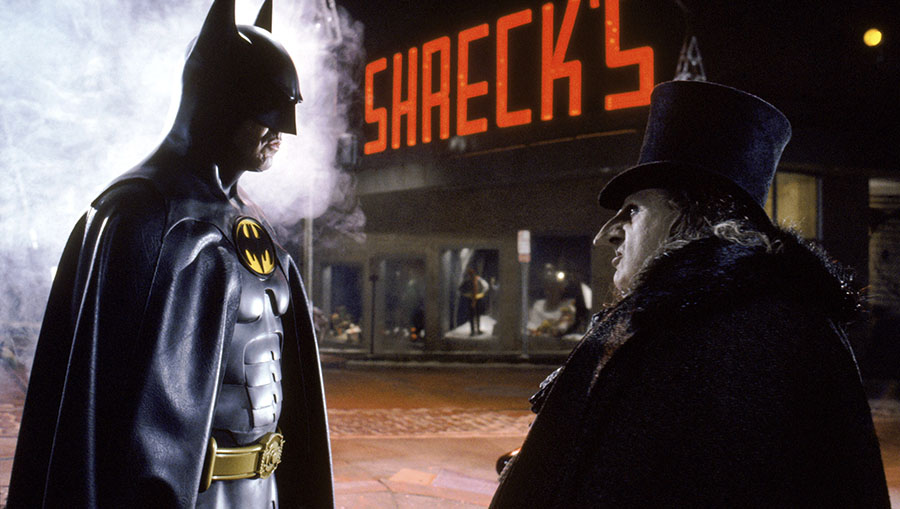 Michael Keaton and Danny DeVito in Batman Returns