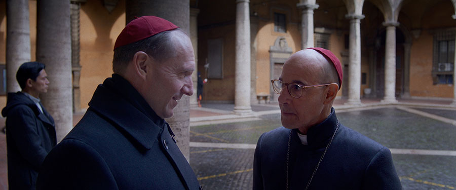 Ralph Fiennes and Stanly Tucci in Conclave