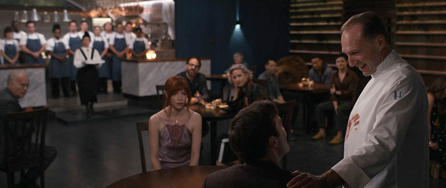 Anya Taylor-Joy and Ralph Fiennes in The Menu