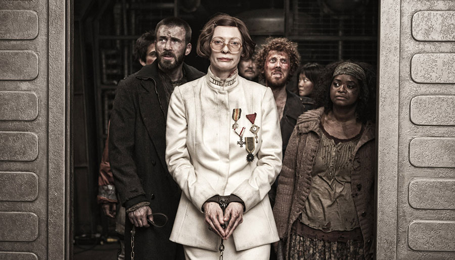 Chris Evans, Tilda Swinton and Octavia Spencer in Snowpiercer