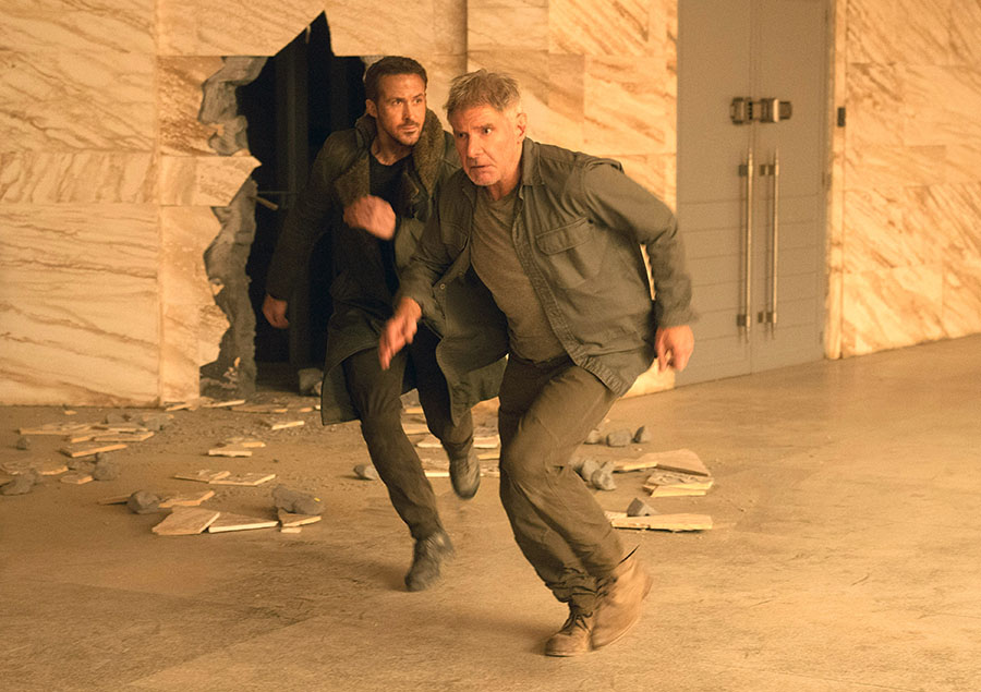 Ryan Gosling and Harrison Ford in Blade Runner 2049