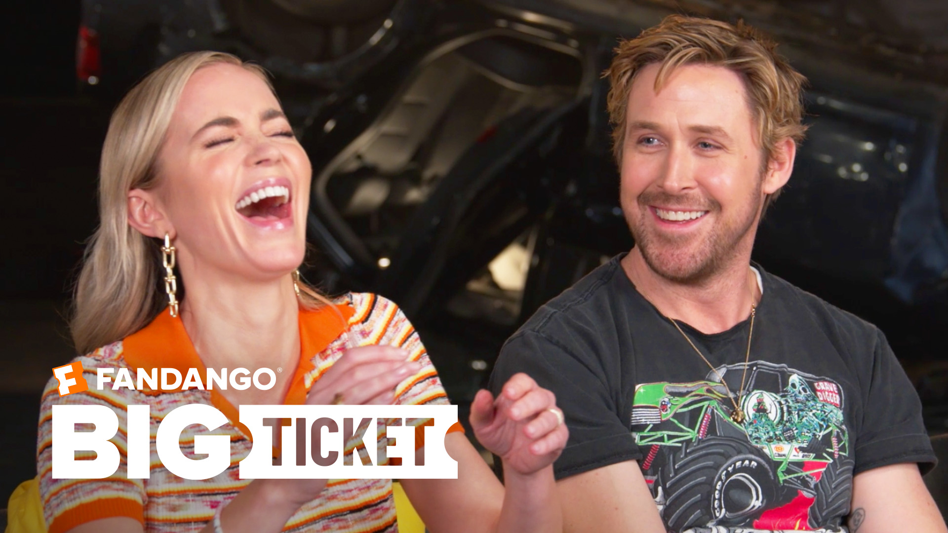 Emily Blunt and Ryan Gosling during the Big Ticket interview