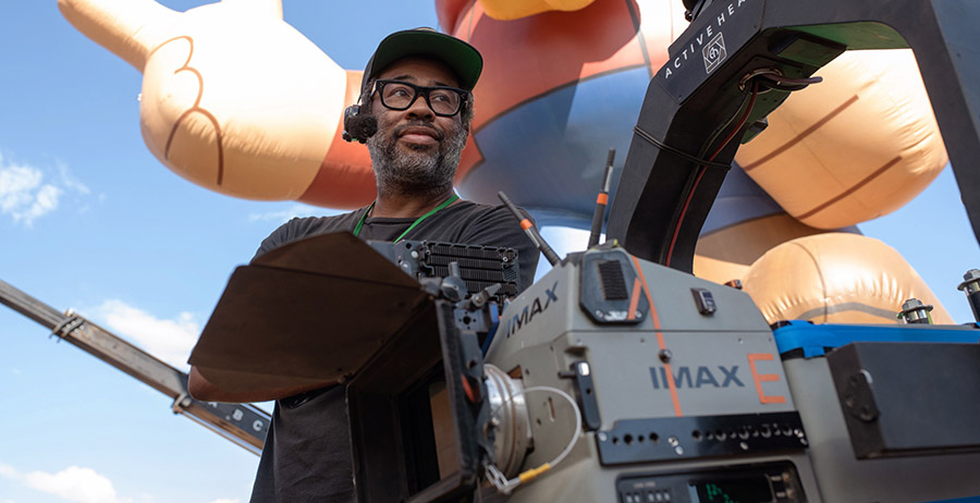 Jordan Peele on the set of Nope