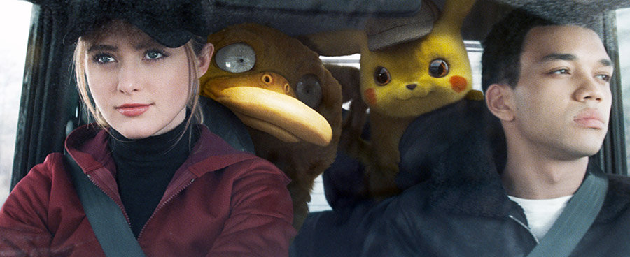 Kathryn Newton and Justice Smith in Pokemon Detective PIkachu