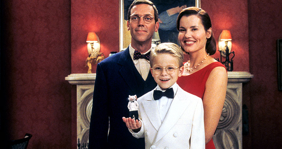 Hugh Laurie, Jonathan Lipnicki and Geena Davis in Stuart Little