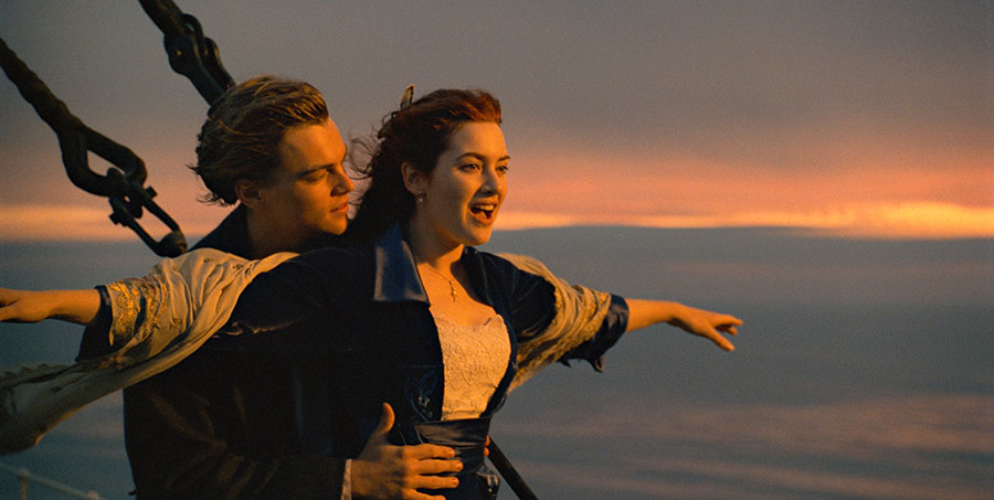 Leonardo DiCaprio and Kate Winslet in Titanic
