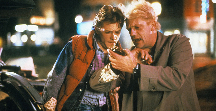 Michael J. Fox and Christopher Lloyd in Back to the Future