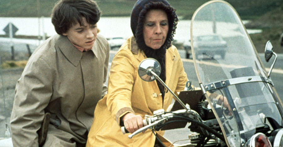 Bud Court and Ruth Gordon in Harold and Maude