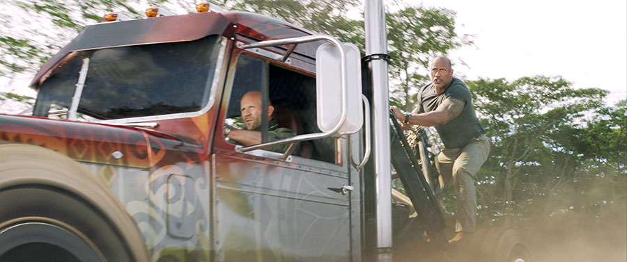 Jason Statham and Dwayne Johnson in Fast & Furious Presents: Hobbs & Shaw