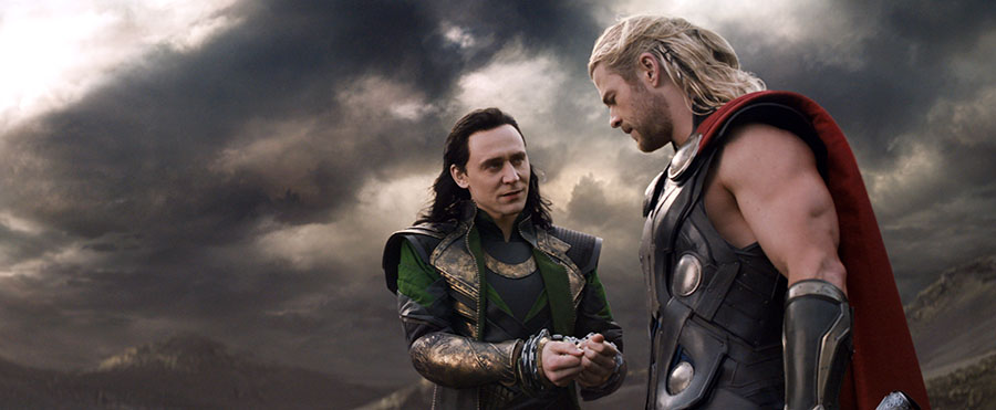 Tom Hiddleston and Chris Hemsworth in Thor