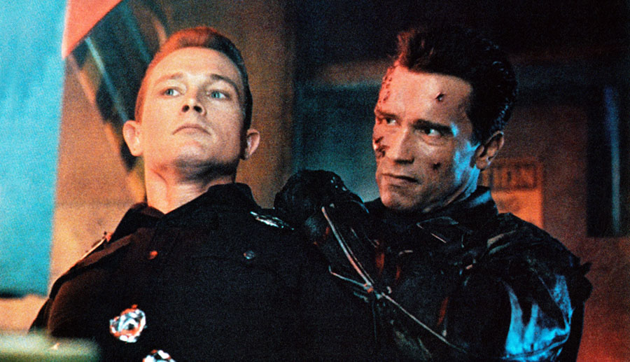 Robert Patrick and Arnold Schwarzenegger in Terminator 2: Judgment Day