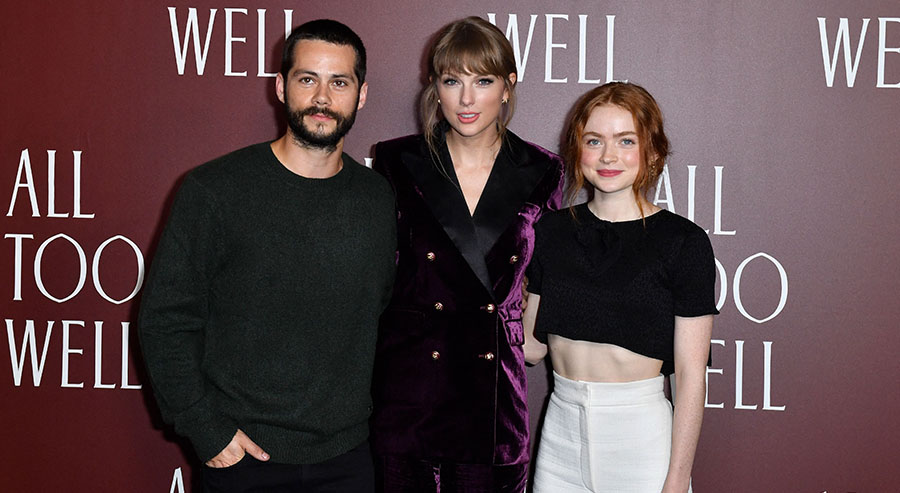 Dylan O'Brien, Taylor Swift and Sadie Sink at the All Too Well premiere