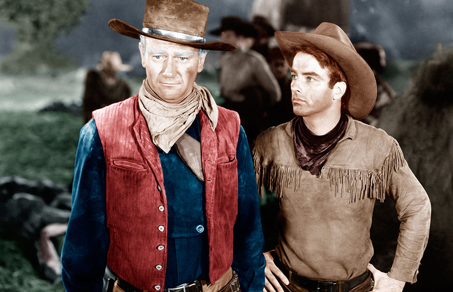 John Wayne and Montgomery Clift in Red River