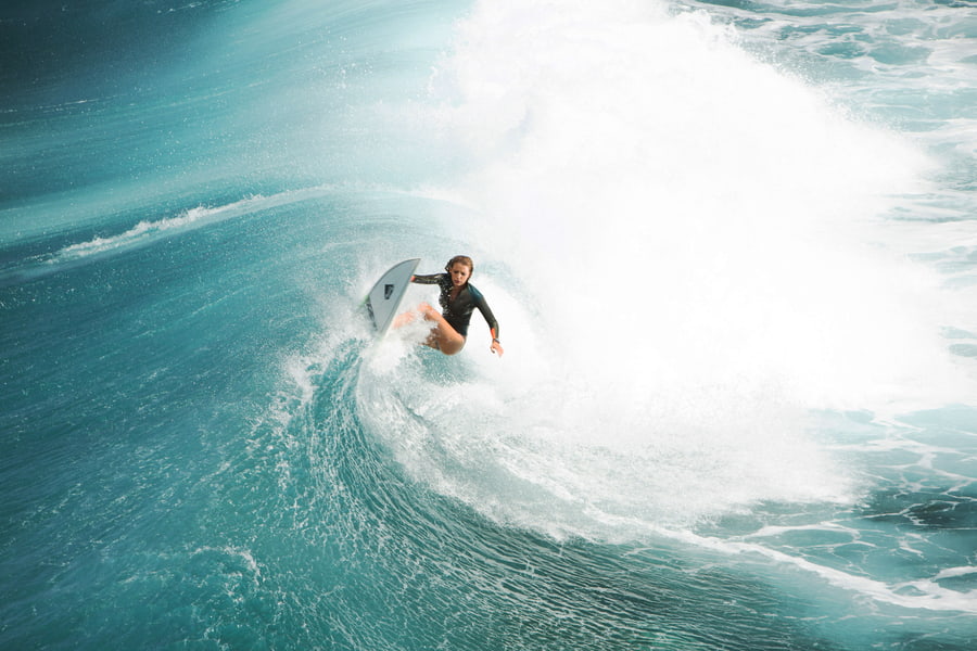 Blake Lively surfing in The Shallows