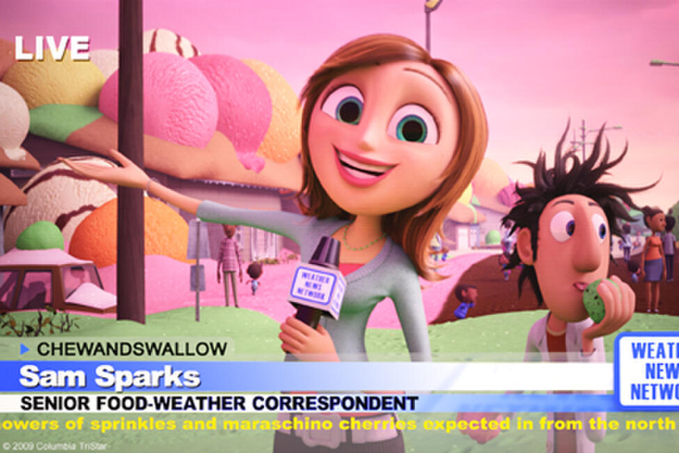 Cloudy With A Chance Of Meatballs 2009 Movie Photos And Stills Fandango Characters from the cloudy with a chance of meatballs film adaptations. cloudy with a chance of meatballs 2009